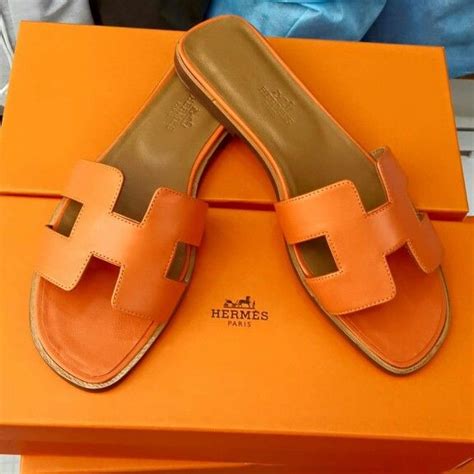 orange hermes slippers|Hermes male slippers.